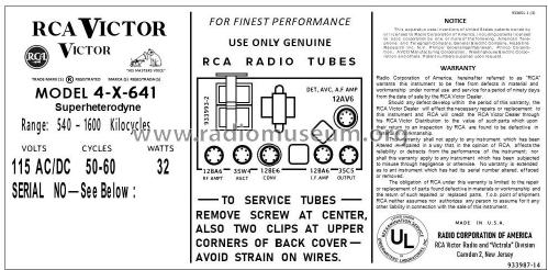4-X-641 Driscll Ch= RC-1140; RCA RCA Victor Co. (ID = 2786196) Radio