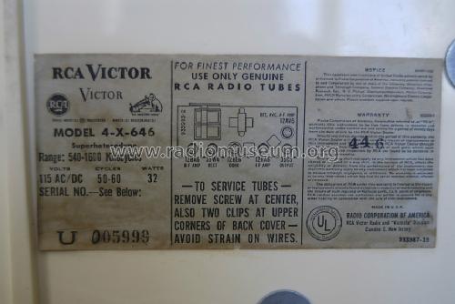 4-X-646 Ch= RC-1140; RCA RCA Victor Co. (ID = 1402395) Radio