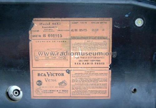 66X7 Ch= RC-1038A; RCA RCA Victor Co. (ID = 130148) Radio