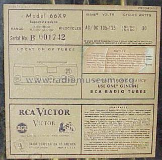 66X9 Ch= RC-1038; RCA RCA Victor Co. (ID = 474316) Radio