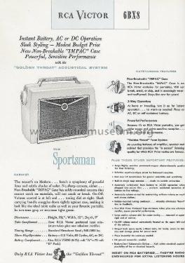 6-BX-8A Ch=RC-1126A; RCA RCA Victor Co. (ID = 2811250) Radio