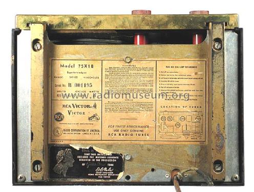 75X18 ; RCA RCA Victor Co. (ID = 376401) Radio