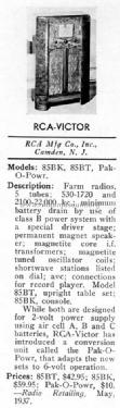 85BT ; RCA RCA Victor Co. (ID = 1001745) Radio