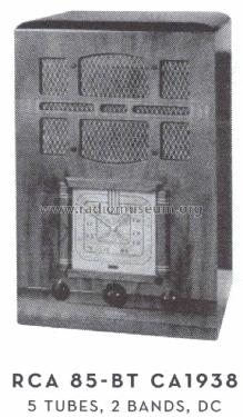 85BT ; RCA RCA Victor Co. (ID = 1570492) Radio