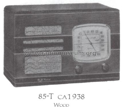 85T ; RCA RCA Victor Co. (ID = 1521813) Radio