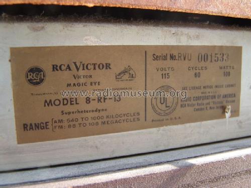 8-RF-13 Ch= RC-1168A; RCA RCA Victor Co. (ID = 1084001) Radio