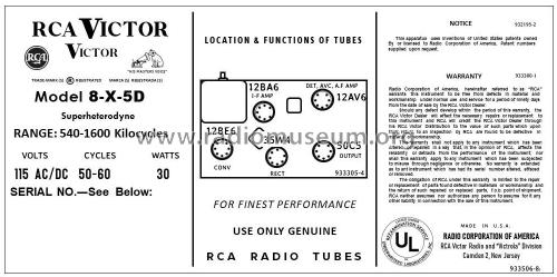 8-X-5D 'The Lyons' Ch= RC-1170; RCA RCA Victor Co. (ID = 2786388) Radio