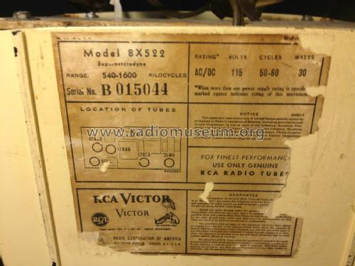 8X522 Ch= RC-1066A; RCA RCA Victor Co. (ID = 2261647) Radio