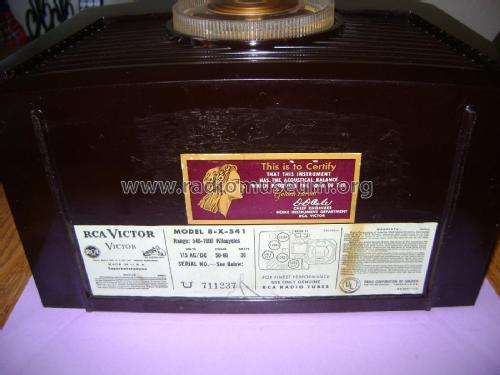 8X541 Ch= RC-1065A; RCA RCA Victor Co. (ID = 1987433) Radio