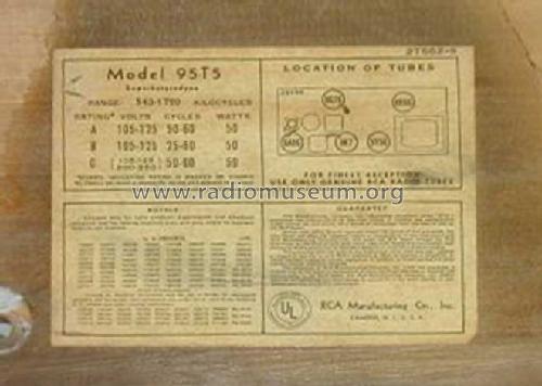 95T5 ; RCA RCA Victor Co. (ID = 246114) Radio