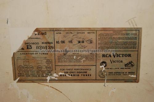9X642 Ch= RC-1080A; RCA RCA Victor Co. (ID = 2679259) Radio