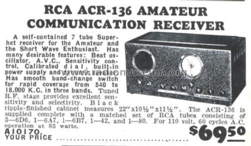 ACR136 ; RCA RCA Victor Co. (ID = 2670304) Amateur-R