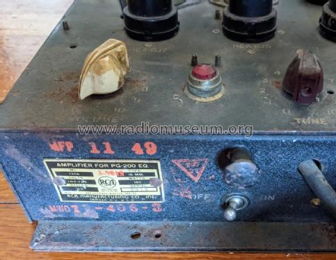 Amplifier for PG-200 MI-1356; RCA RCA Victor Co. (ID = 3025126) Ampl/Mixer