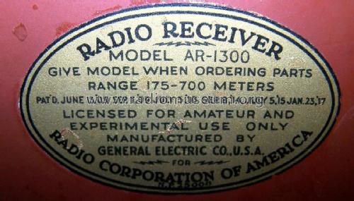 AR-1300 Radio Receiver ; RCA RCA Victor Co. (ID = 2044567) Crystal