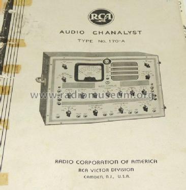 Audio Chanalyst 170-A; RCA RCA Victor Co. (ID = 2625642) Equipment