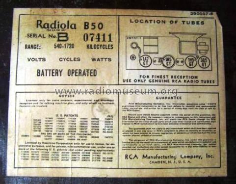 B-50 Ch= RC-1004-H; RCA RCA Victor Co. (ID = 904777) Radio