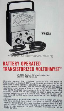 VoltOhmyst WV-500A; RCA RCA Victor Co. (ID = 3003154) Equipment