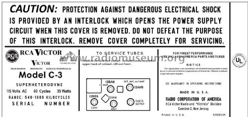 C-3 Ch=RC-1188D; RCA RCA Victor Co. (ID = 2841040) Radio