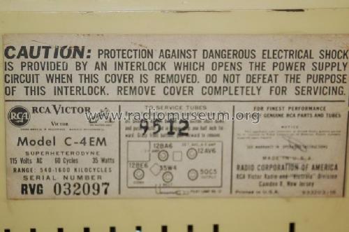 C-4EM Ch= RC-1191; RCA RCA Victor Co. (ID = 1046562) Radio