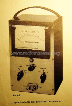 DC Microammeter WV-84A; RCA RCA Victor Co. (ID = 1630253) Equipment