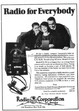 Radio Receiver ER-753 Design No. 1; General Electric Co. (ID = 1706730) Cristallo