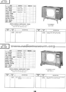 GF-737W 'Engberg' Ch= CTC16L; RCA RCA Victor Co. (ID = 1558188) Television