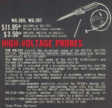 High Voltage Probe WG-289; RCA RCA Victor Co. (ID = 498324) Ausrüstung
