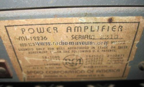 Power Amplifier MI-12236; RCA RCA Victor Co. (ID = 2631907) Ampl/Mixer