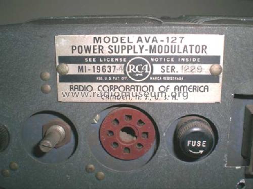 Power Supply-Modulator AVA-127 ; RCA RCA Victor Co. (ID = 495730) Power-S