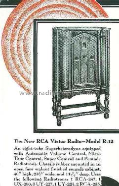 R-12 ; RCA RCA Victor Co. (ID = 1626269) Radio