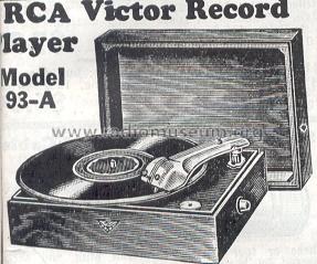 R-93-A 1st run Phono; RCA RCA Victor Co. (ID = 208266) R-Player