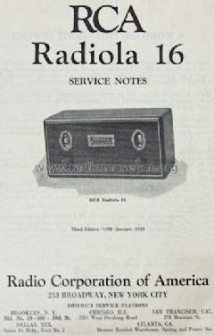 Radiola 16 AR-924; RCA RCA Victor Co. (ID = 980258) Radio