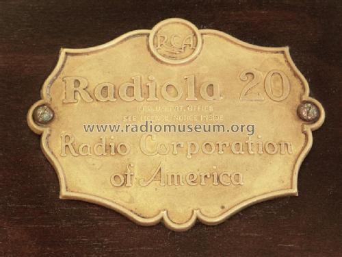 Radiola 20; RCA RCA Victor Co. (ID = 3057721) Radio