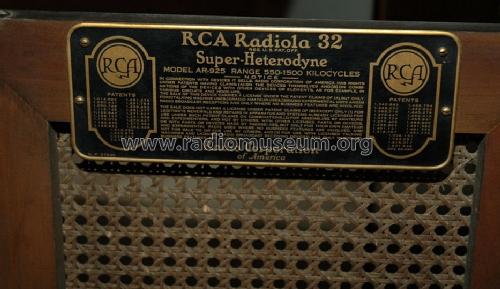 Radiola 32; RCA RCA Victor Co. (ID = 1170092) Radio
