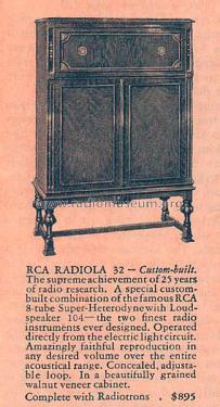 Radiola 32; RCA RCA Victor Co. (ID = 2133597) Radio