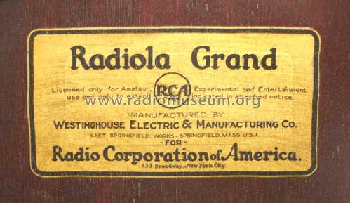 Radiola Grand; RCA RCA Victor Co. (ID = 322236) Radio