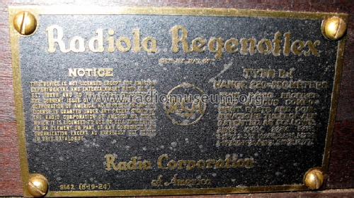 Radiola AR-817 Regenoflex; RCA RCA Victor Co. (ID = 1300195) Radio