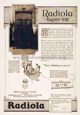 Radiola Super-VIII ; RCA RCA Victor Co. (ID = 1141751) Radio