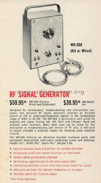 RF Signal Generator WR-50-A ; RCA RCA Victor Co. (ID = 2133894) Equipment