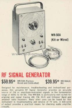 RF Signal Generator WR-50-A ; RCA RCA Victor Co. (ID = 498847) Equipment