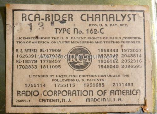 RCA-Rider Chanalyst 162-C - Code 643; RCA RCA Victor Co. (ID = 3044275) Equipment