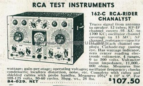 RCA-Rider Chanalyst 162-C - Code 643; RCA RCA Victor Co. (ID = 3044278) Equipment