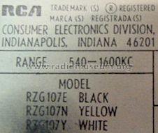 RZG107N ; RCA RCA Victor Co. (ID = 523142) Radio