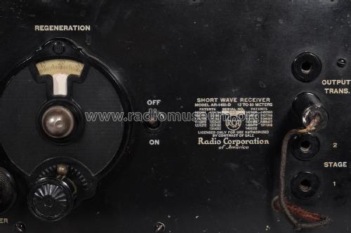 Short Wave Receiver AR-1496-D; RCA RCA Victor Co. (ID = 1809375) Commercial Re