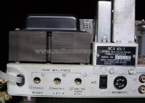 Stereo Multiplex FM/AM Tuner/Amplifier MX-7; RCA RCA Victor Co. (ID = 1341769) Radio