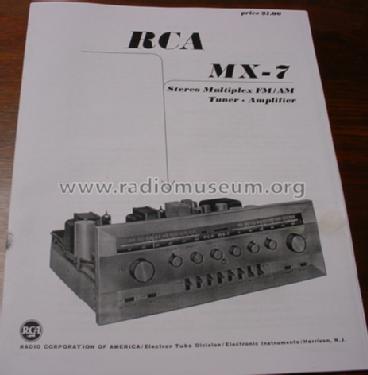 Stereo Multiplex FM/AM Tuner/Amplifier MX-7; RCA RCA Victor Co. (ID = 1341772) Radio