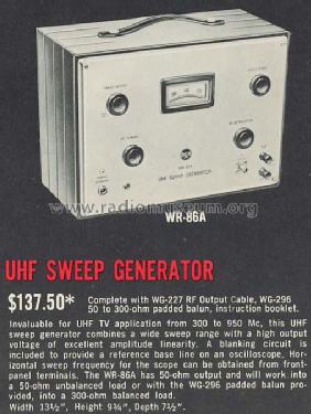 Sweep Generator WR-86A; RCA RCA Victor Co. (ID = 498854) Equipment