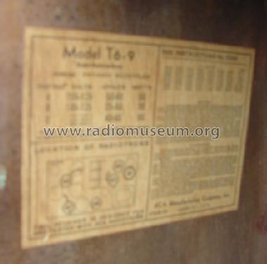 T6-9 ; RCA RCA Victor Co. (ID = 377742) Radio