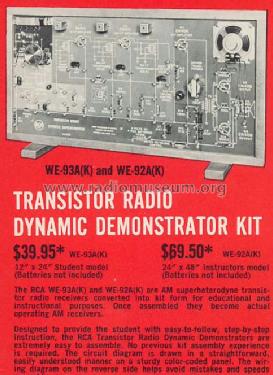 Transistor Radio Dynamic Demo. WE-93A; RCA RCA Victor Co. (ID = 498820) Kit