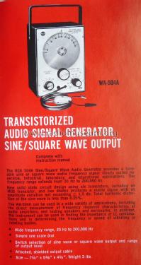 Transistorized audio signal generator WA-504A; RCA RCA Victor Co. (ID = 3003140) Equipment